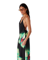 Orchid Glitch Silk Dress