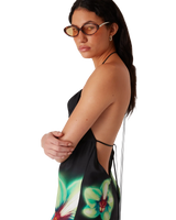 Orchid Glitch Silk Dress