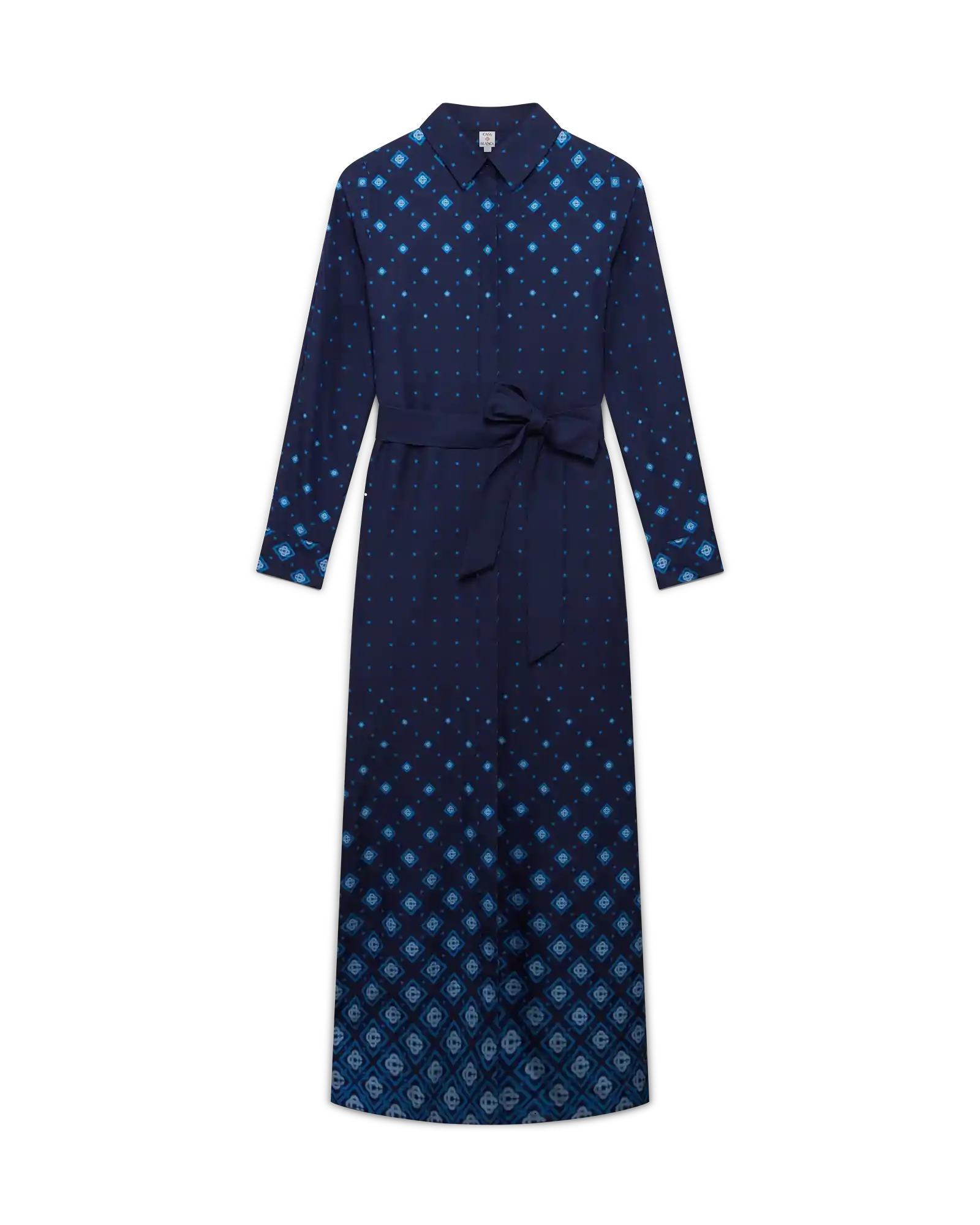 Gradient Silk Shirt Dress