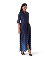 Gradient Silk Shirt Dress
