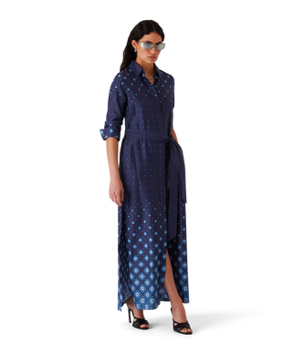 Gradient Silk Shirt Dress