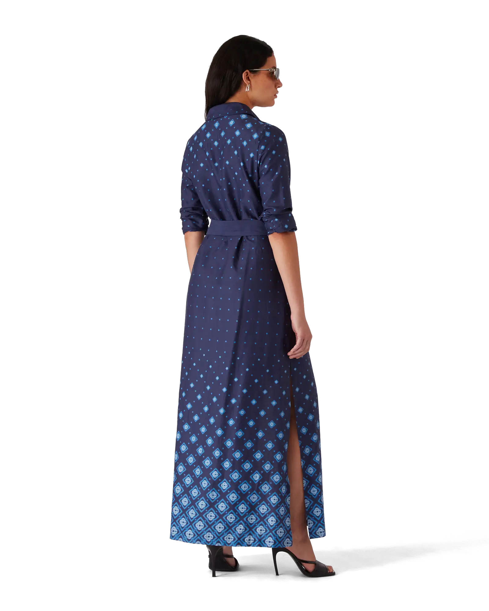 Gradient Silk Shirt Dress