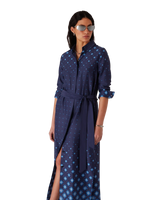 Gradient Silk Shirt Dress
