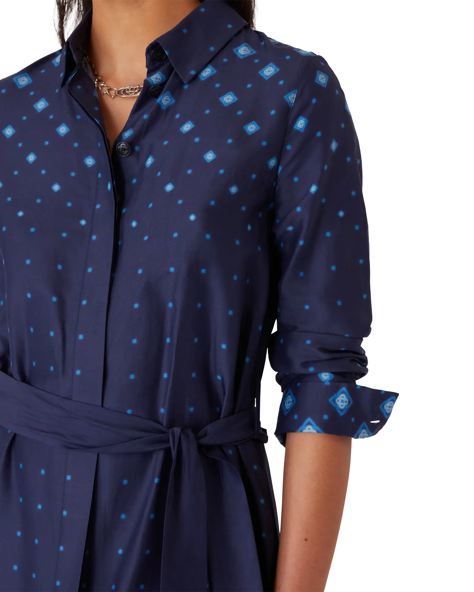 Gradient Silk Shirt Dress