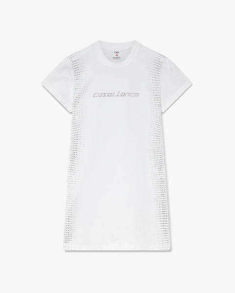 セリーヌ LADY WITH CRYSTAL BALL Tシャツ ホワイト S Crystal Halftone T-shirt Dress – Casablanca
