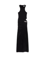 Black Draped Maxi Dress