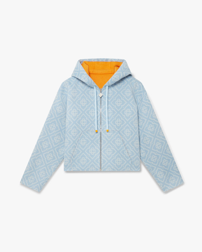 Blue Monogram Wool Hooded Sweatshirt
