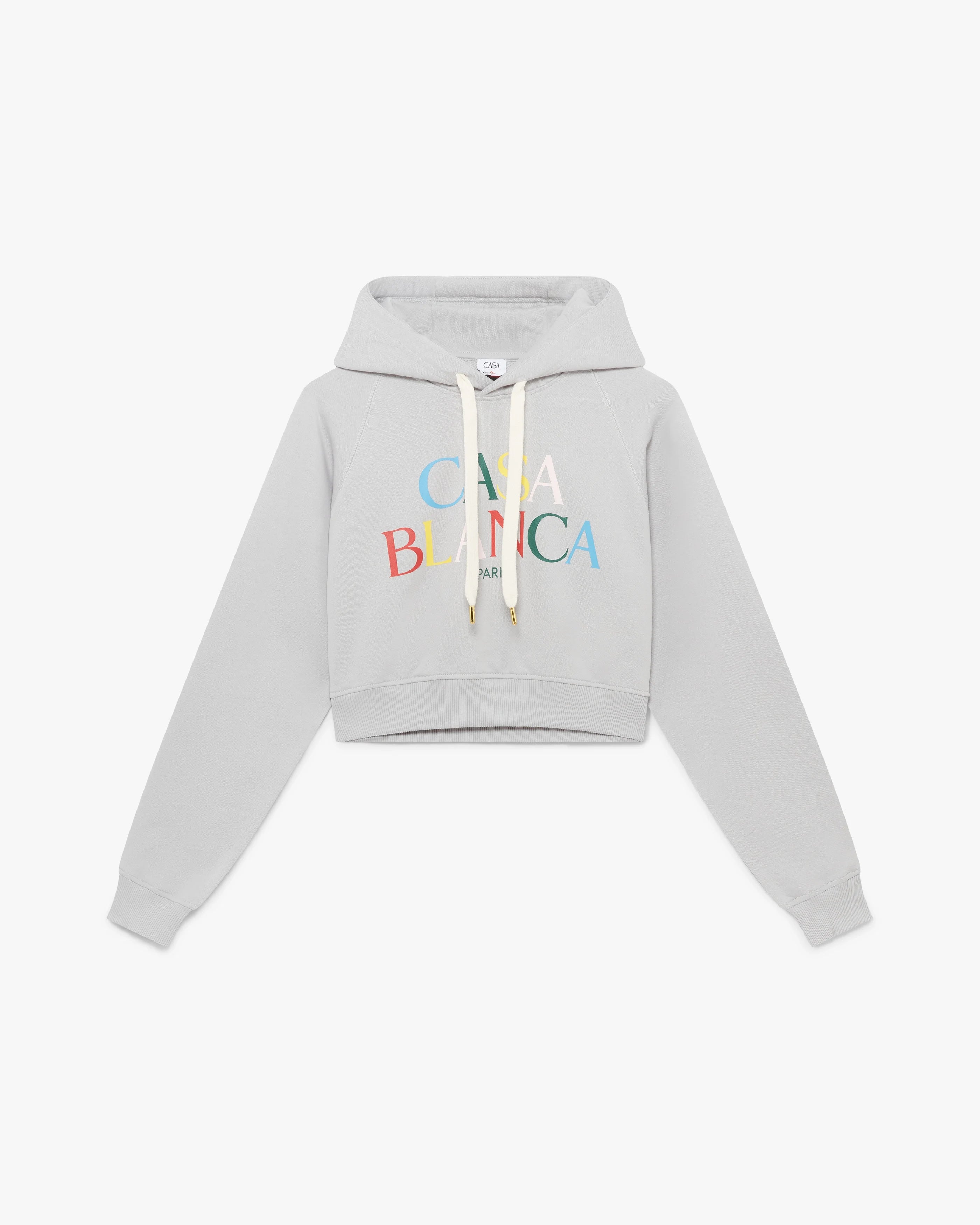 Grey Stacked Logo Hooded Sweatshirt