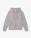 Grey  Zip-Up Hooded Sweatshirt