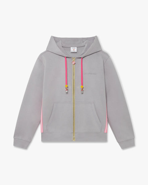 Grey Zip-Up Hooded Sweatshirt – Casablanca