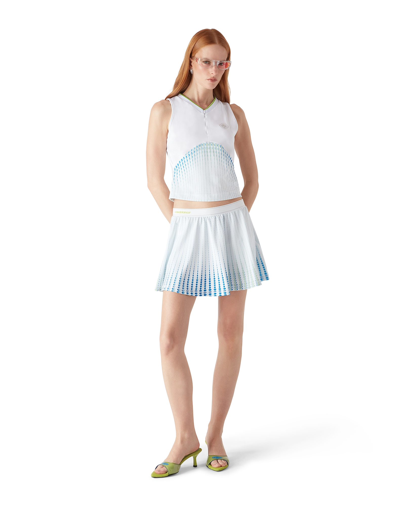 Tennis Printed Racer Top