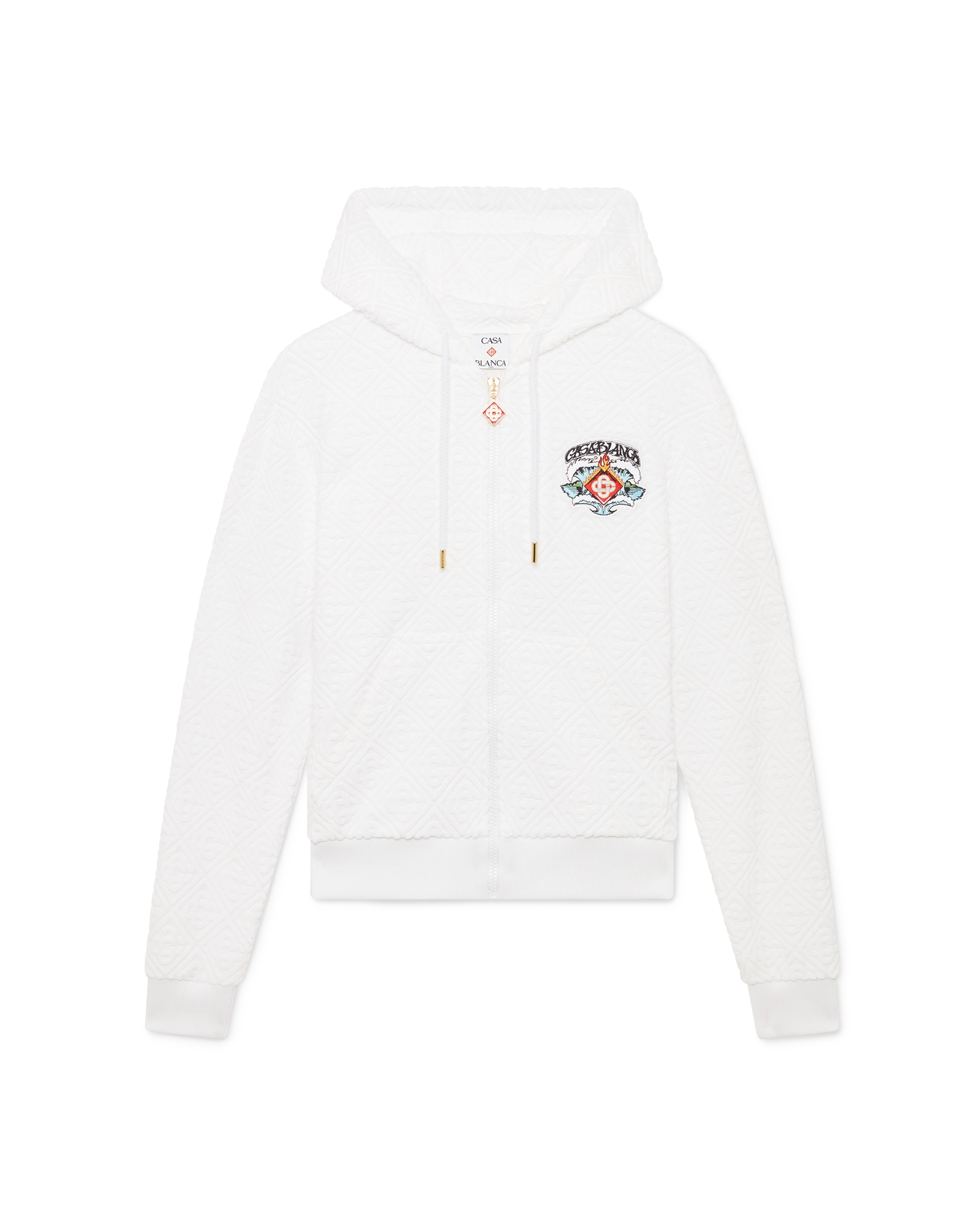 Waves Monogram Towelling Zip-Up Hooded Sweatshirt