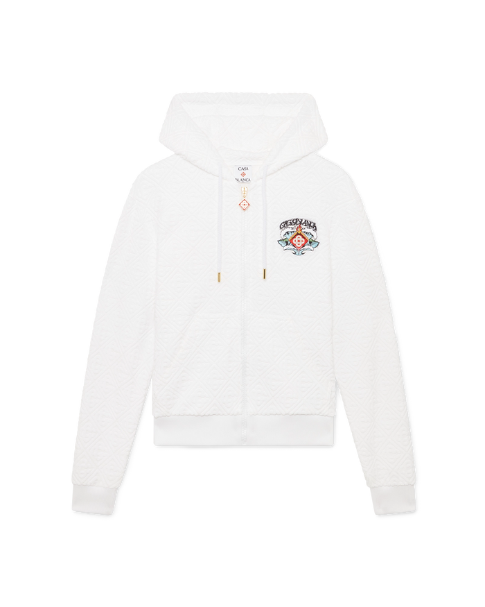 Waves Monogram Towelling Zip-Up Hooded Sweatshirt