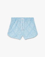 Pale Blue and White Jacquard Shorts