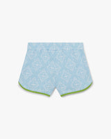 Pale Blue and White Jacquard Shorts
