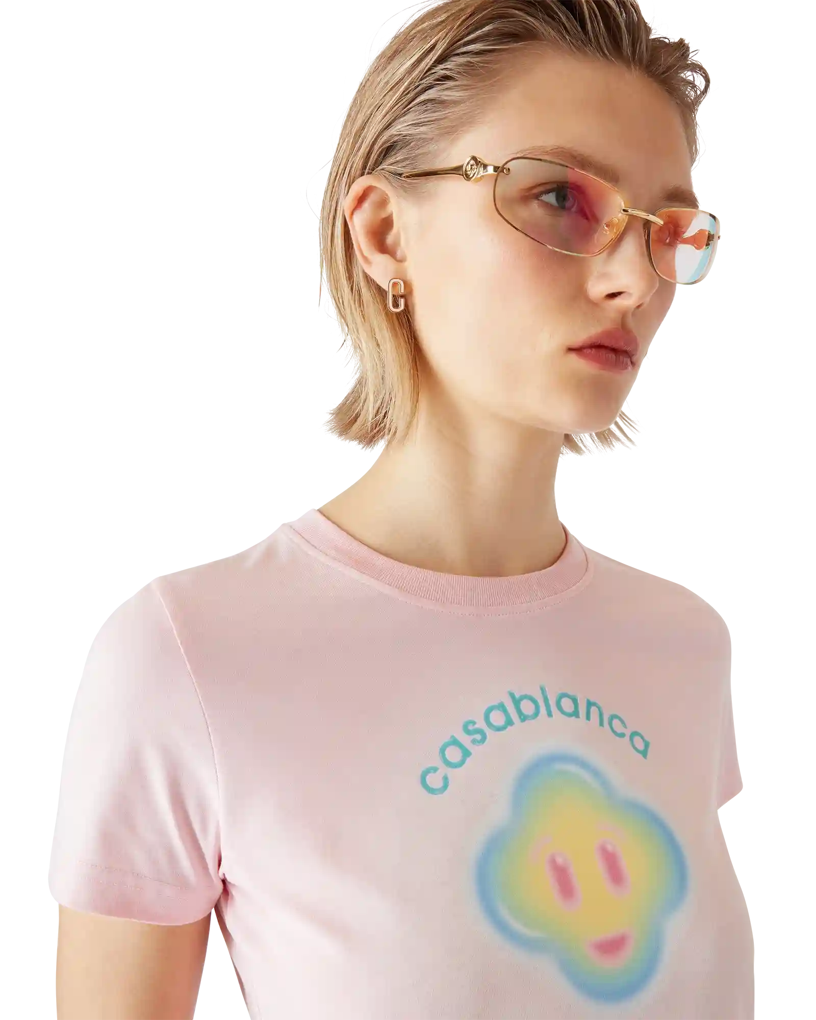 Airbrush Smiley Fitted Short Sleeve T-Shirt