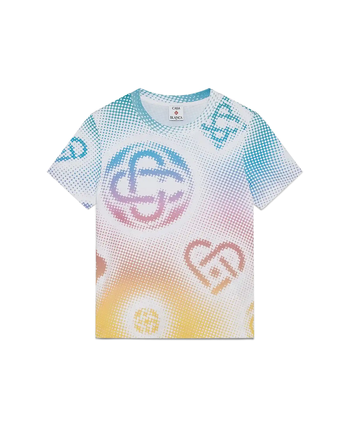 Halftone Logo Fitted Short Sleeve T-Shirt