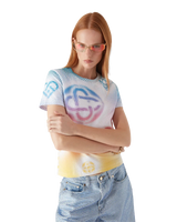 Halftone Logo Fitted Short Sleeve T-Shirt