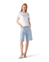 Crystal Warped Logo Fitted Short Sleeve T-Shirt