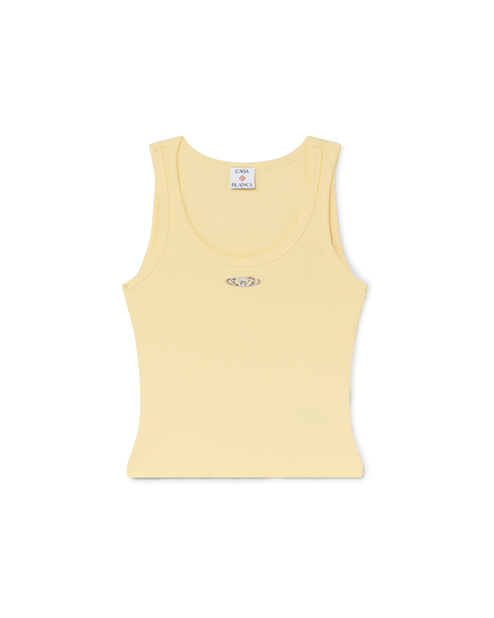 Pale Yellow Ribbed Tank Top