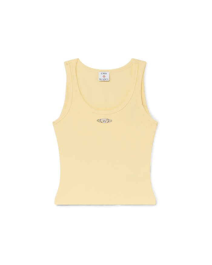 Pale Yellow Ribbed Tank Top