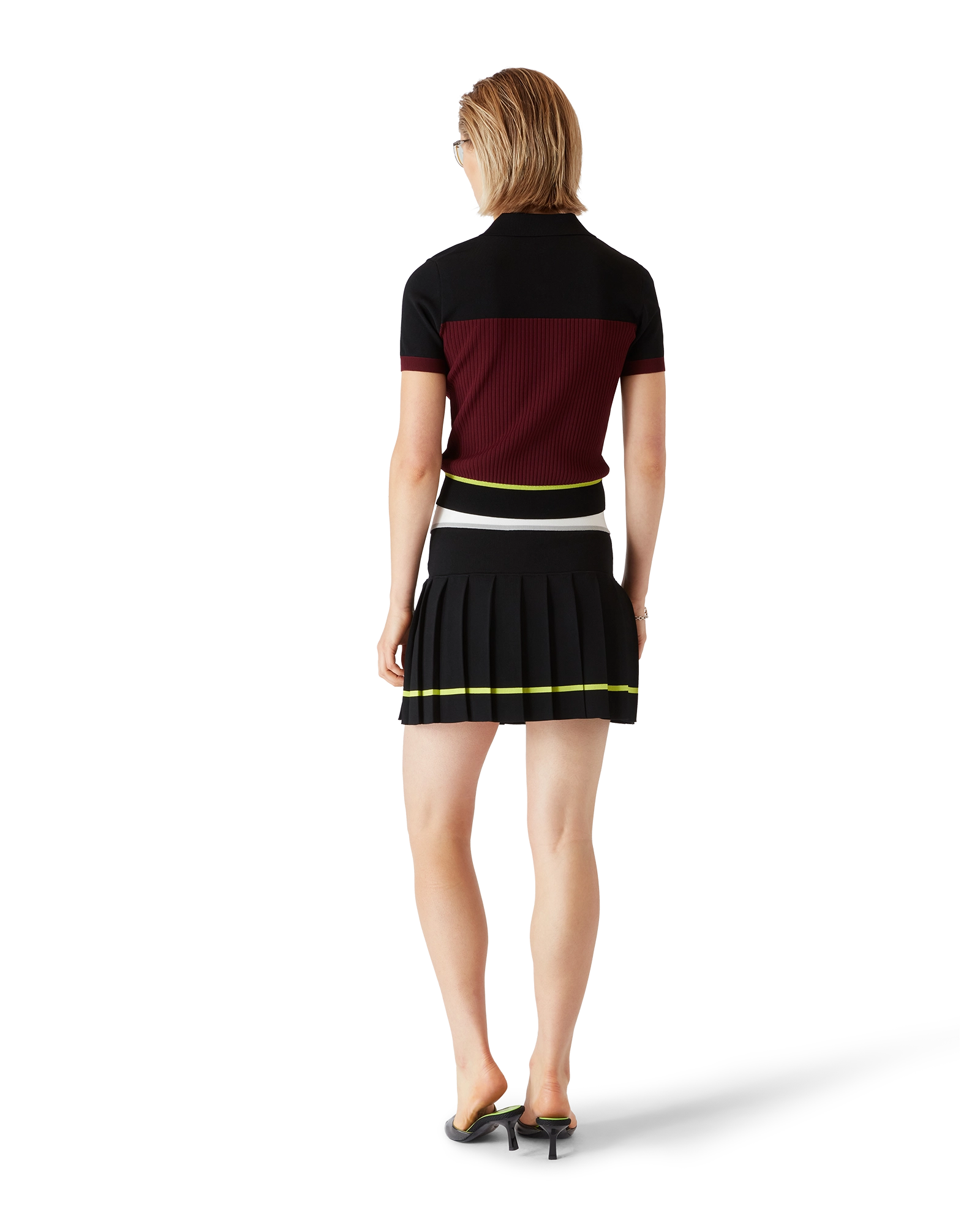 Striped Pleated Skirt