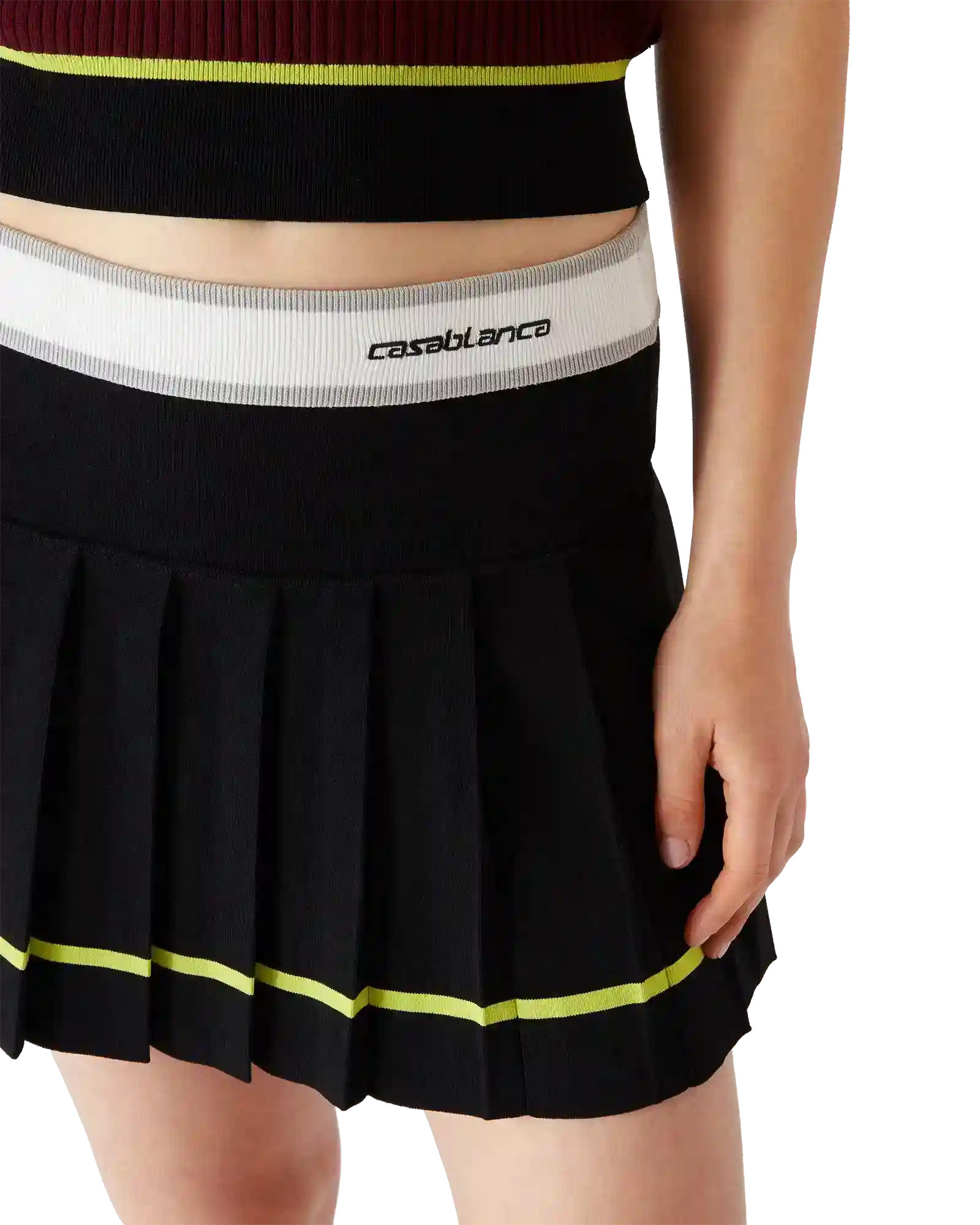 Striped Pleated Skirt