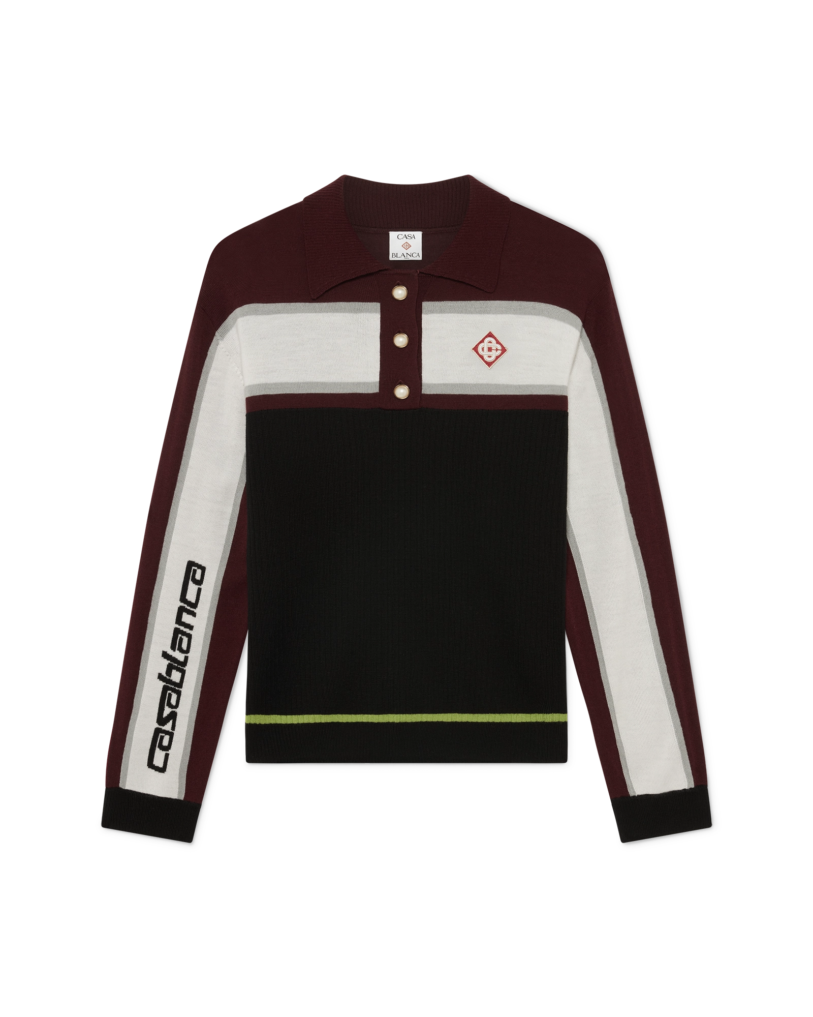 Striped Oversized Long Sleeve Polo Shirt