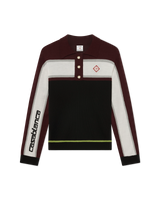 Striped Oversized Long Sleeve Polo Shirt