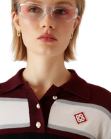 Striped Oversized Long Sleeve Polo Shirt