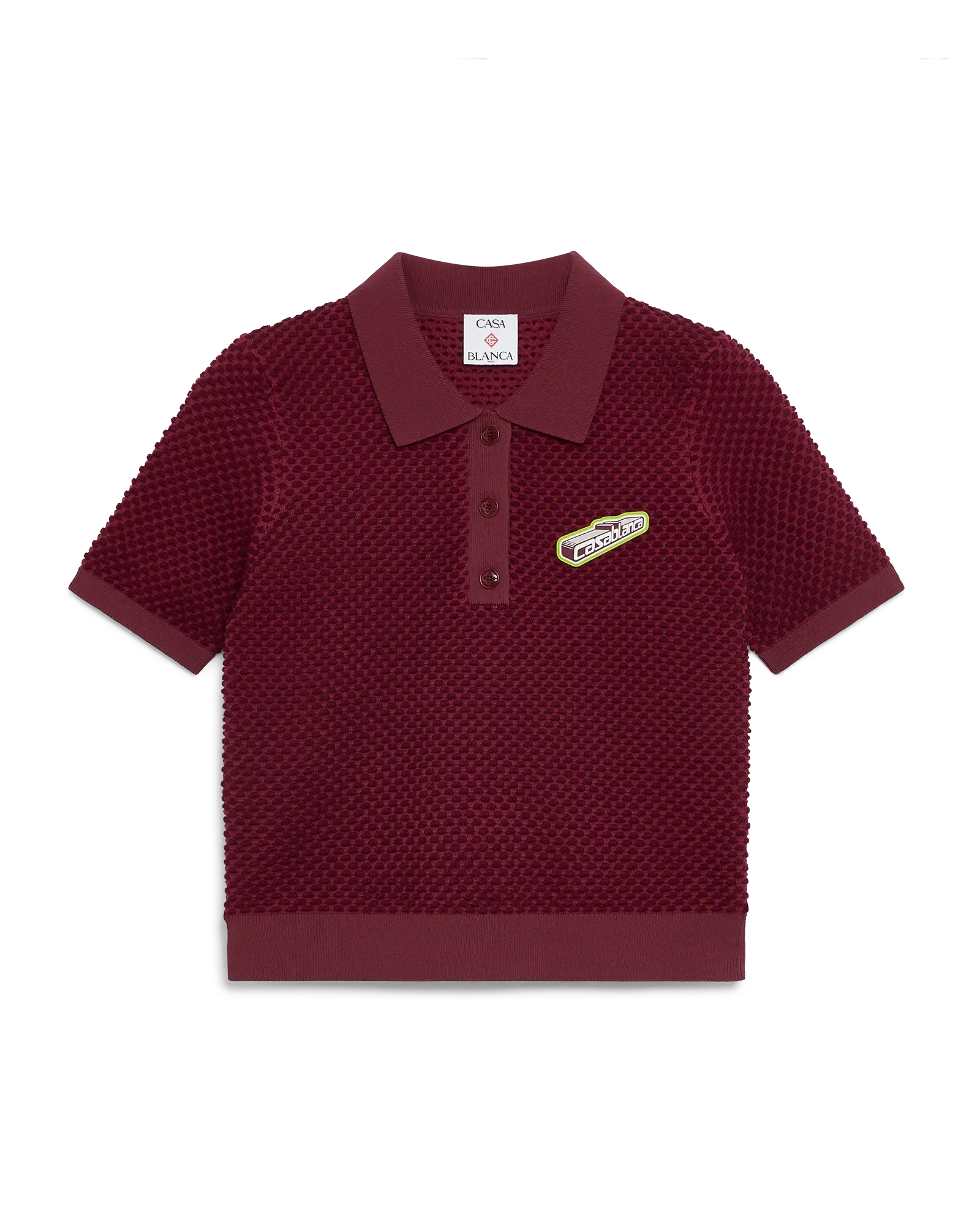 Burgundy Jacquard Polo Shirt
