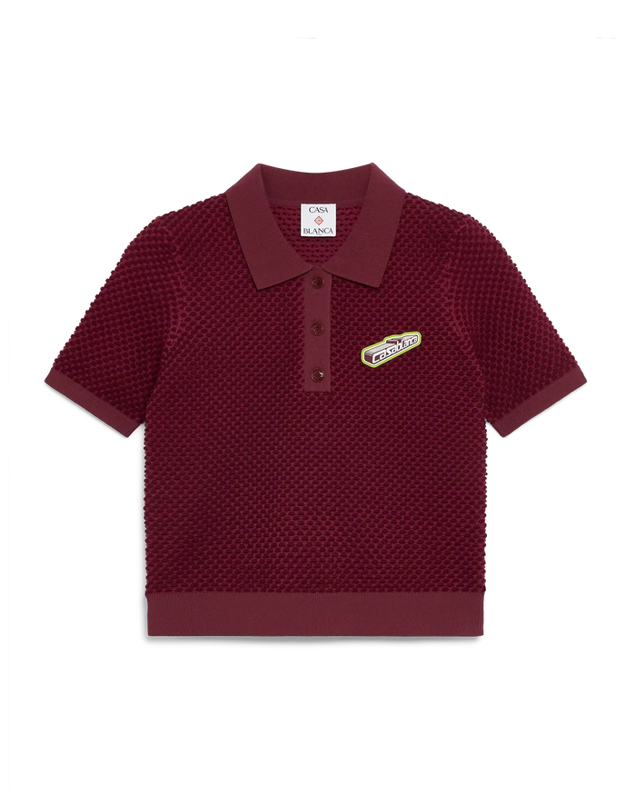Burgundy Jacquard Polo Shirt