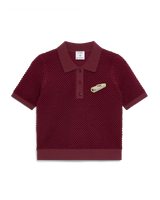 Burgundy Jacquard Polo Shirt