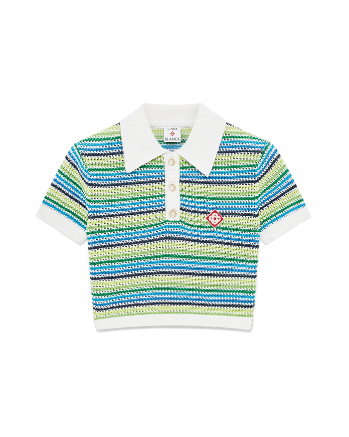 Stripe Short Sleeve Polo Shirt