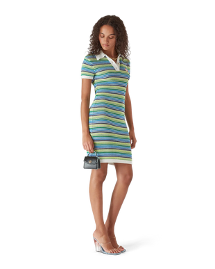 Stripe Short Sleeve Midi Dress