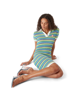 Stripe Short Sleeve Midi Dress