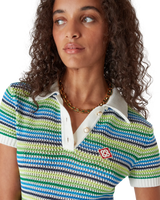 Stripe Short Sleeve Midi Dress