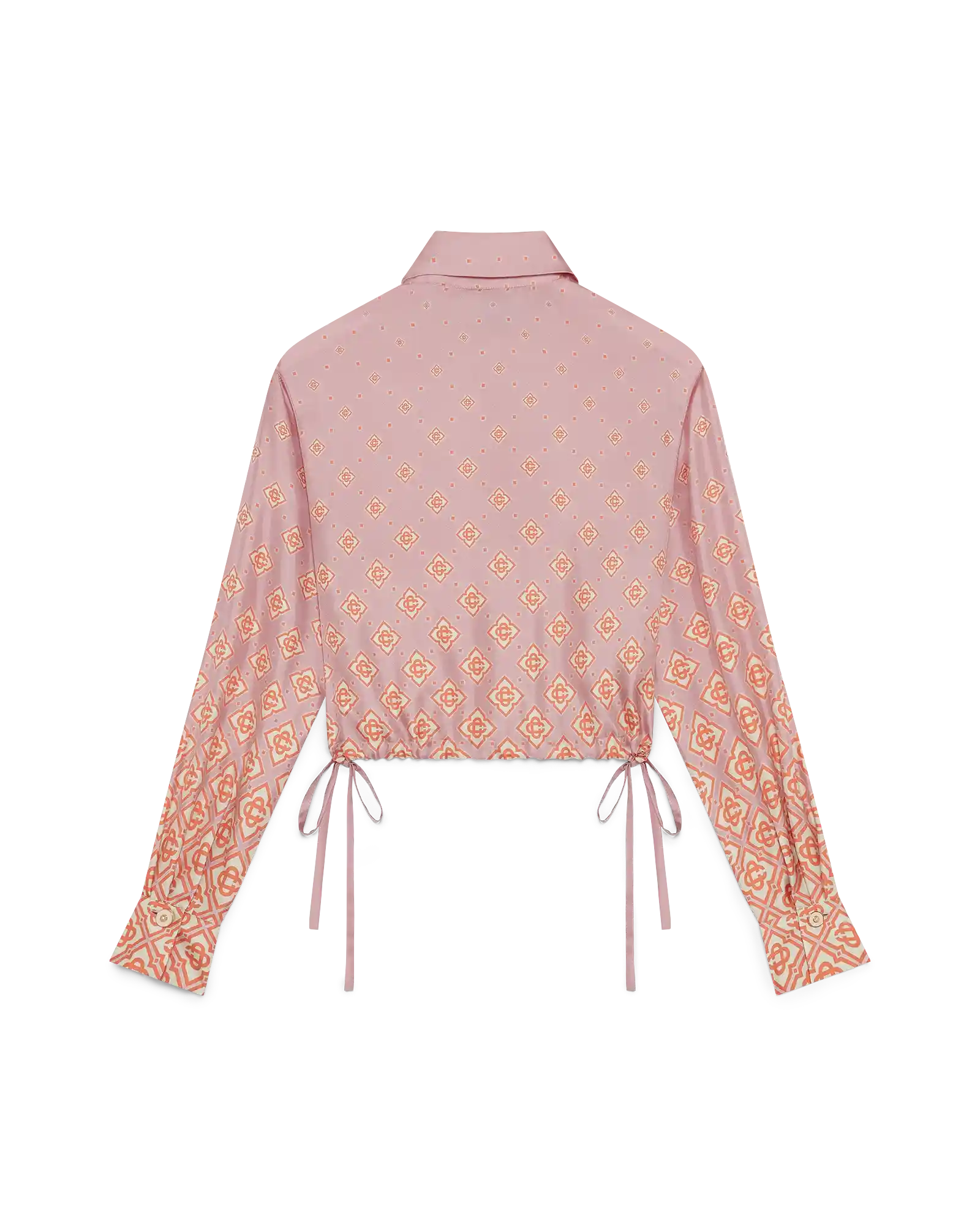 Degrade Monogram Long Sleeve Silk Shirt