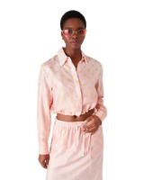 Degrade Monogram Long Sleeve Silk Shirt