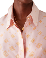 Degrade Monogram Long Sleeve Silk Shirt