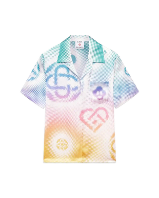 Halftone Logo Short Sleeve Silk Shirt