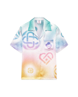 Halftone Logo Short Sleeve Silk Shirt