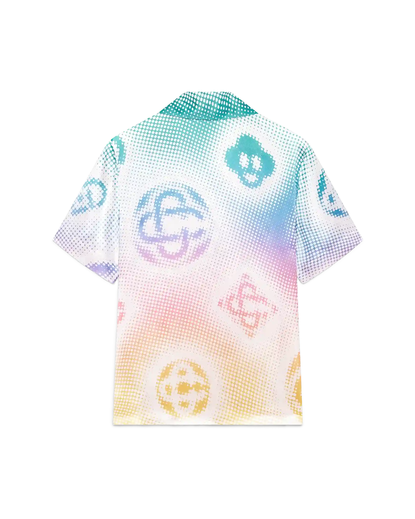 Halftone Logo Short Sleeve Silk Shirt