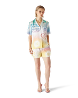 Halftone Logo Short Sleeve Silk Shirt