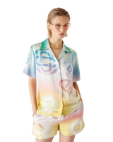 Halftone Logo Short Sleeve Silk Shirt