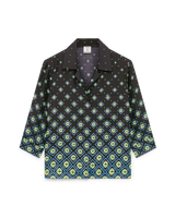 Degrade Monogram Long Sleeve Silk Shirt