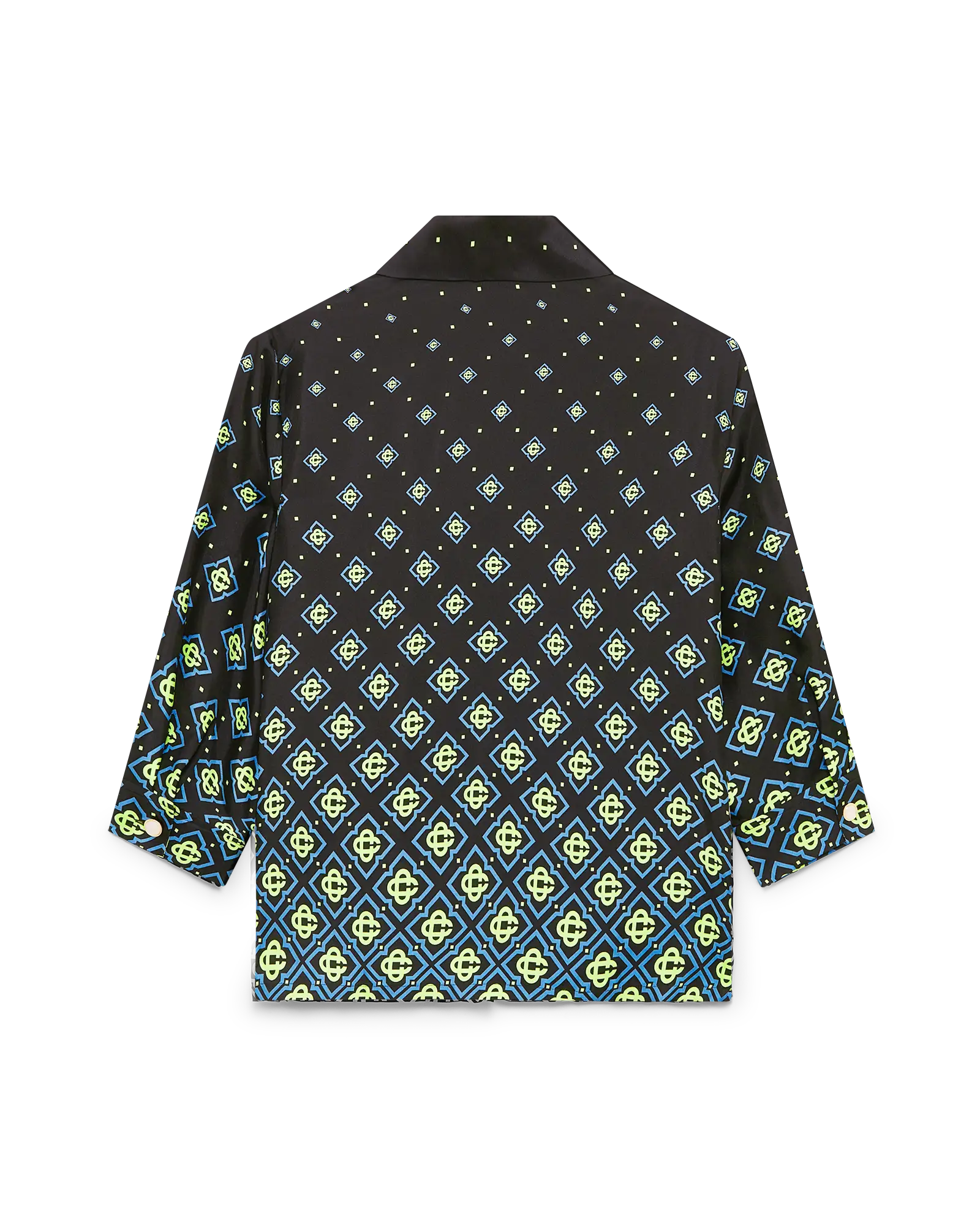 Degrade Monogram Long Sleeve Silk Shirt