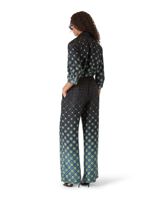 Degrade Monogram Long Sleeve Silk Shirt