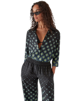 Degrade Monogram Long Sleeve Silk Shirt