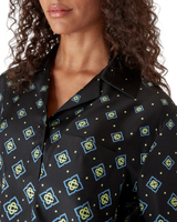 Degrade Monogram Long Sleeve Silk Shirt